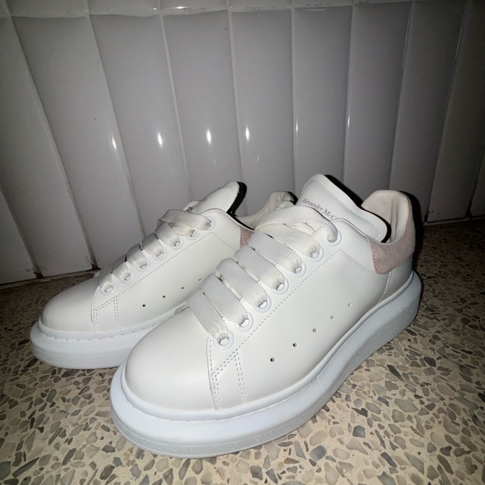 Alexander McQueen White and Pink Sneakers